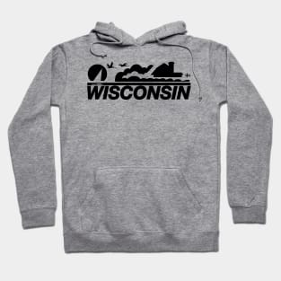 Wisconsin License Plate All Black Hoodie